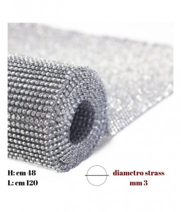 Rete plastica in stras vetro ss 10  cm 48 x 120 circa