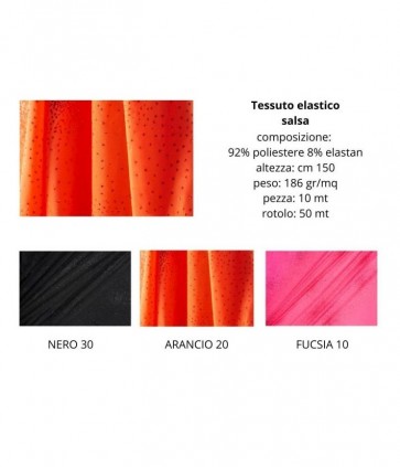 Tessuto elastico salsa 92% poliestere 8% elastan pezza da 10 metri