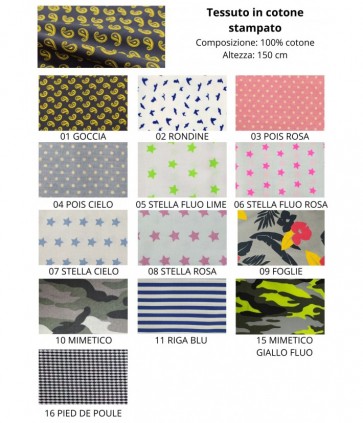 Tessuto in cotone 100% h 150/140 cm / stampato