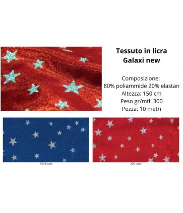 Tessuto in licra stampato  80% poliammide 20% elastan pezza da 10 metri / galaxi new