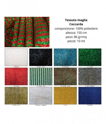 Tessuto maglia coccarda 100% poliestere pezza da 10 metri