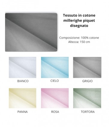 Tessuto millerighe piquet tinta unita / ticino h 150