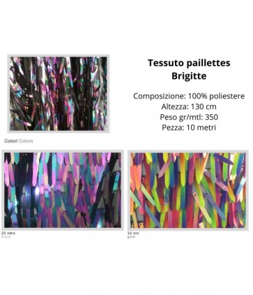Tessuto paillettes 100% poliestere pezza da 10 metri / broadway