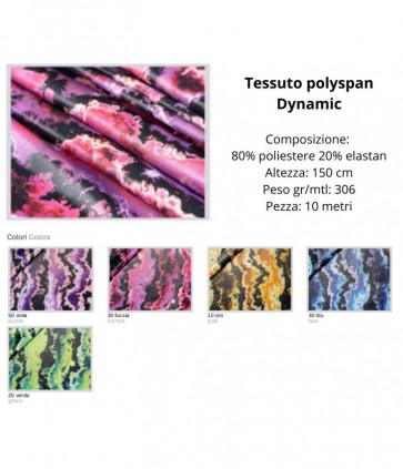 Tessuto polyspan 80% poliestere 20% elastan pezza da 10 metri / dynamic