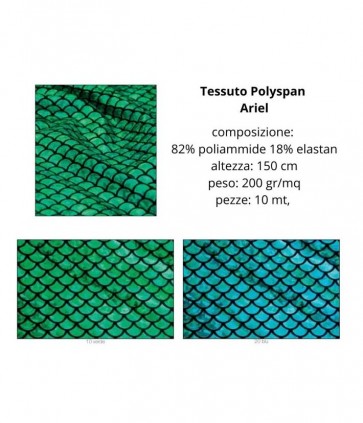 Tessuto polyspan ariel 82% poliammide 18% elastan pezza da 10 metri