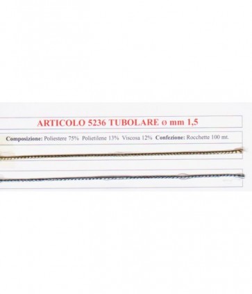 Tubolare lurex mm 1-5 rotolo da 100 mt / 5236