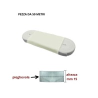 Elastico accavallabile (poiliestere e elastomero) con taglio centrale poliestere e gomma altezza cm 1-5 pezza da 50 metri