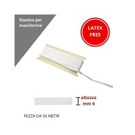 Elastico lycra (poliestere e elastomero) confezione da mt 50 mm 6 non contiene lattice / art piattina greg