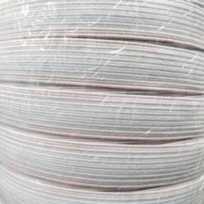 Treccia elastica Elastico bianco con rigo rosso (lavabile) h 0,9 cm rotolo da 100 mt 