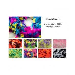 Boa multicolor 100% piume naturali busta da 2 metri