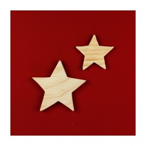 Busta assortita stelle in legnoconfezione da 16 pezzi  (76 x 73 mm - spessore 8 mm) / kk1311/16