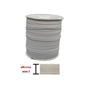 Elastico colore bianco con rigo rosso (lavabile) h 0-5 cm rotolo da 100 mt / 10tl