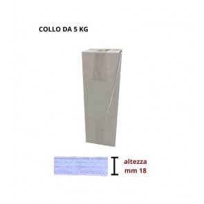 Elastico poliestere e gomma mm 18 confezionato in cartone (1 kg circa 100 mt) / art 012 gomme