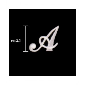 Lettere alfabeto cotone termoadesive  h 2-5 cm l 2 cm  confezione da 6 pezzi / 43