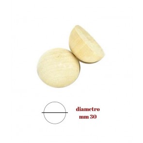 Mezze perle legno mm 30 confezione da 50 pezzi / 183/16