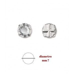 Strass castone piatto mm 7 ss34 crystal confezione da 24 pezzi da cucire / 3/3pi34