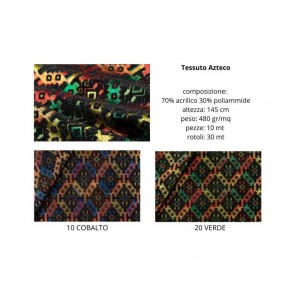 Tessuto azteco 70% acrilico 30% poliammide pezza da 10 metri