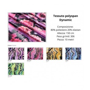 Tessuto polyspan 80% poliestere 20% elastan pezza da 10 metri / dynamic