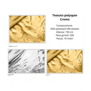 Tessuto polyspan 92% poliestere 8% elastan pezza da 10 metri / cromo