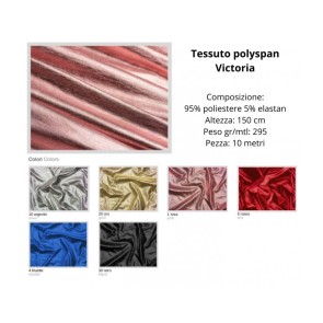 Tessuto polyspan 95% poliestere 5% elastan pezza da 10 metri / victoria