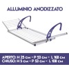 Stendibiancheria balcone stendino stendipanni alluminio anotizzato bracci e ali
