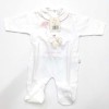 Tutina femminuccia neonato primavera estate 100% cotone bianca Ellepi talgia 3 mesi