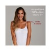 Maglia donna spalla stretta 100% cotone costina 1/1 con bordo in tessuto  / 2008