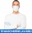10 10 Mascherine filtranti lavabili e riutilizzabili idrorepellente, non chirurgica e non DPI colore bianco