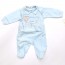Tutina primavera estate 100% cotone celeste neonato maschietto Montebovy taglia 3 mesi