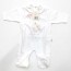 Tutina femminuccia neonato primavera estate 100% cotone bianca Ellepi talgia 3 mesi