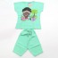 Completo due pezzi femminuccia primavera estate 100% cotone barcellino verde taglia 12/18 mesi