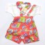 Salopet completo neonato primavera estate 100% cotone elleppi arancio taglia 6 emsi