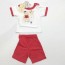 Completo maschietto bianco rosso neonato 2 pezzi primavera estate 100% cotone taglia 9 mesi