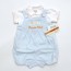 Pagliaccetto tutina sgambata maschietto celeste neonato primavera estate 100% cotone taglia 3 mesi