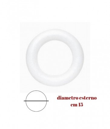 Ciambelle in polistirolo base piatta diametro esterno 150 mm busta da 14 pezzi / 10766