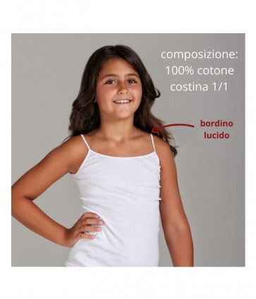 Maglia bambina costina 1/1 100% cotone con bordo lucido  spalla stretta  / 49