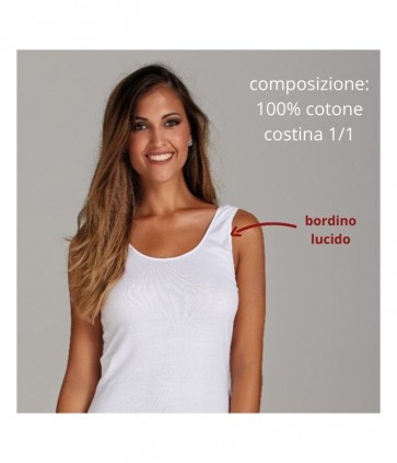 Maglia donna spalla larga 100% cotone costina 1/1 con bordino lucido  / 2006