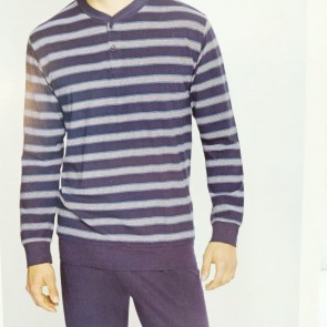 Il granchio pigiama uomo cotone estivo manica lunga pantalone lungo colore blu